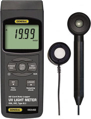General - 9 Volt Battery, LCD Display, Light Meter - 4 Accuracy, Compatible with UVA, UVC Lighting, SD Card - Exact Tooling