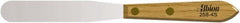 Albion Engineering - 3/4" Wide Spring Blade Stainless Steel Spatula - Flexible, Straight Hardwood Handle, 4" OAL - Exact Tooling