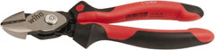 Wiha - 8" OAL, 0.138" Capacity, Cutting Pliers - 0.9" Jaw Length x 0.9" Jaw Width, Soft Grip Handle - Exact Tooling
