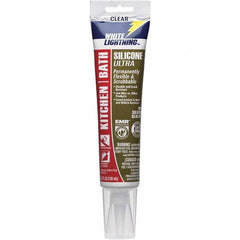 White Lightning - 5.3 oz Tube Clear Silicone Sealant - -80 to 450°F Operating Temp, 30 min Tack Free Dry Time, 24 hr Full Cure Time - Exact Tooling