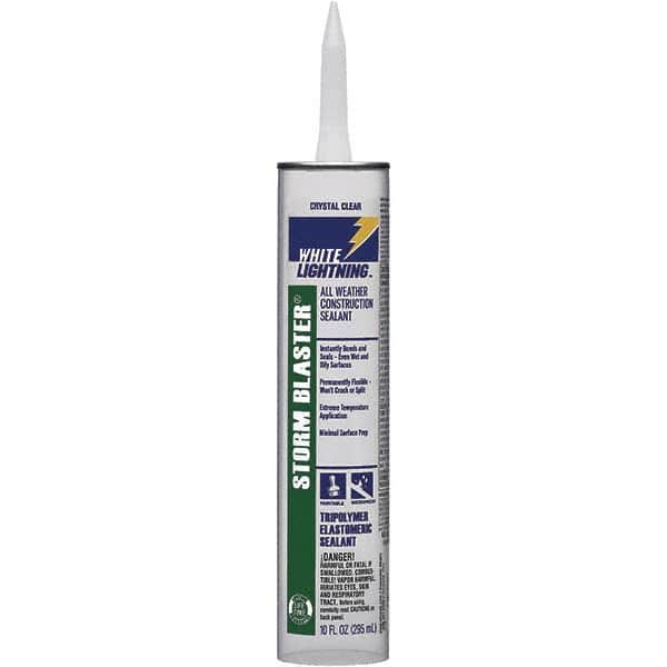 White Lightning - 10 oz Tube Clear Tetrachloroethylene Caulk - -40 to 180°F Operating Temp, 120 min Tack Free Dry Time, 96 hr Full Cure Time - Exact Tooling