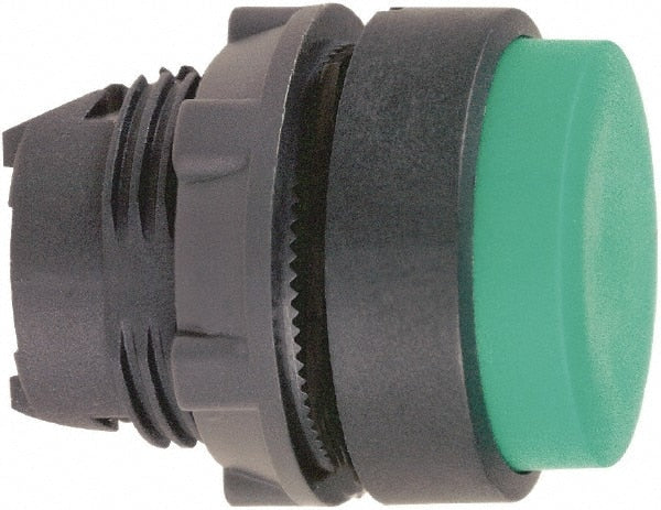 Schneider Electric - 22mm Mount Hole, Extended Straight, Pushbutton Switch Only - Round, Green Pushbutton, Nonilluminated, Momentary (MO) - Exact Tooling
