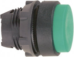 Schneider Electric - 22mm Mount Hole, Extended Straight, Pushbutton Switch Only - Round, Green Pushbutton, Nonilluminated, Momentary (MO) - Exact Tooling