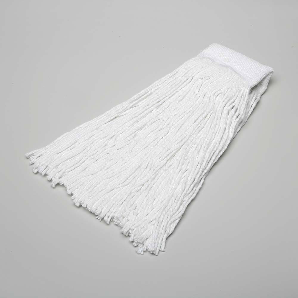 Ability One - Wet Mop Heads & Pads; Style: Cut End ; Material: Rayon/Polyester ; Approximate Weight (oz.): 28 ; Mop Color: White ; Headband Size (Inch): 5-1/2 ; Connection Type: Clamp Jaw - Exact Tooling