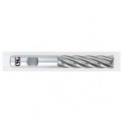 1-1/2 Dia. x 6-1/2 Overall Length 6-Flute Square End HSS-CO SE End Mill-Round Shank-Non-Center Cutting-Uncoated - Exact Tooling