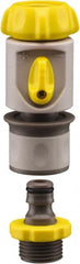 Nelson - 3/4-8 Garden Hose Coupler & Connector Set with Built-In Valve - Plastic, Female & Male Connector - Exact Tooling