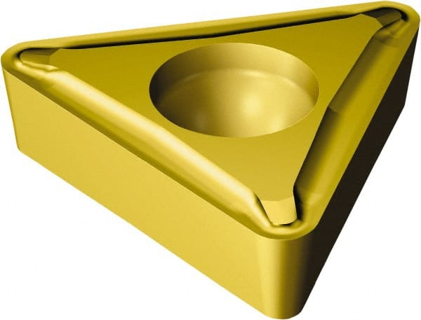 Sandvik Coromant - TCMT1.21.20 UF Grade 235 Carbide Turning Insert - TiCN/TiN Finish, 60° Triangle, 5/32" Inscr Circle, 5/64" Thick, 0.2mm Corner Radius - Exact Tooling