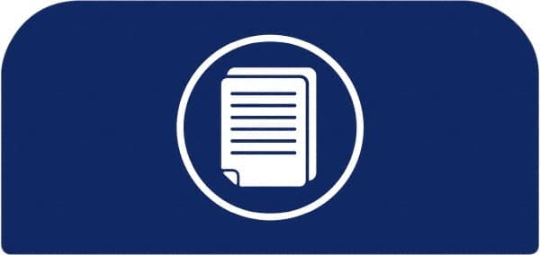 Rubbermaid - Trash Can Decal Message: Paper - English, Text on Color, Blue, Indoor & Outdoor, Apply to Metal, 1-25/32" Wide x 8-1/2" High - Exact Tooling
