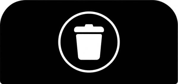 Rubbermaid - Trash Can Decal Message: Landfill - English, Text on Color, Black, Indoor & Outdoor, Apply to Metal, 1-25/32" Wide x 8-1/2" High - Exact Tooling