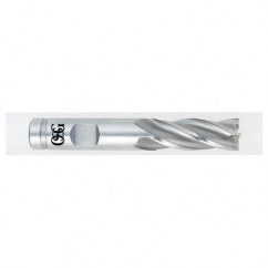 1-1/4 Dia. x 5-1/2 Overall Length 4-Flute Square End HSS-CO SE End Mill-Round Shank-Center Cutting-TiCN - Exact Tooling
