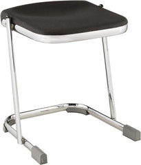 NPS - 18 Inch High, Stationary Fixed Height Stool - 16-1/4 Inch Deep x 16-3/4 Inch Wide, Plastic Seat, Black and Chrome - Exact Tooling