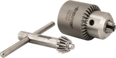 Accupro - 3/8-24, 0.51 to 7.39mm Capacity, Threaded Mount Stainless Steel Drill Chuck - Keyed, 28.4mm Sleeve Diam, 40mm Open Length - Exact Tooling