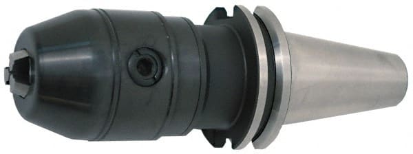 Accupro - CAT40, 1/8 to 5/8" Capacity, Integral Shank Drill Chuck - Keyed, Taper Shank, 4.606" Open Length - Exact Tooling