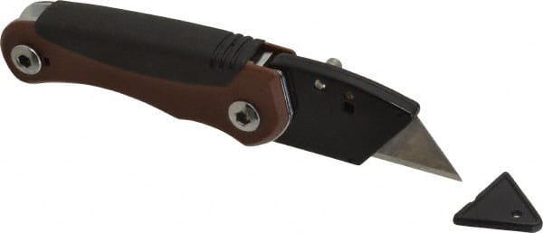 Paramount - Fixed Folding Utility Knife - 2-3/8" Blade, Molded Rubberized Handle, 1 Blade Included - Exact Tooling