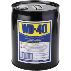 WD-40 - 5 Gal Pail Multi-Use Product - Bulk, Liquid, Stop Squeaks, Removes & Protects, Loosens Rusted Parts, Free Sticky Mechanisms, Drives Out Moisture - Exact Tooling