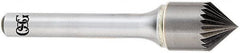 OSG - 1/4" Head Diam, 1/4" Shank Diam, 18 Flute 82° Solid Carbide Countersink - Exact Tooling