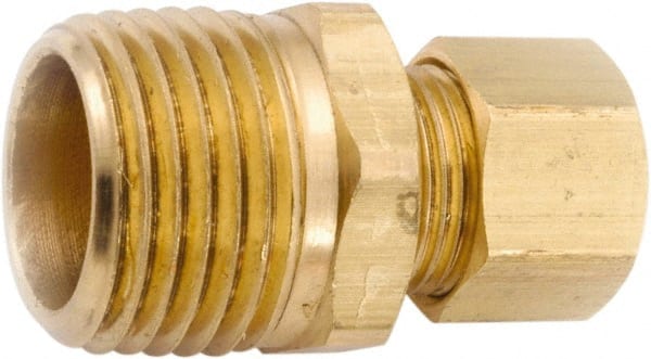 ANDERSON METALS - 5/8" OD, Lead Free Brass Male Connector - 150 Max Working psi, Comp x MNPT Ends - Exact Tooling