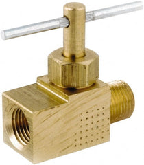 ANDERSON METALS - 1/4" Pipe, Inline Metal Seat Needle Valve - Brass Seal, MIP x FIP Ends, Lead Free Brass Valve, 150 Max psi - Exact Tooling
