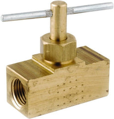 ANDERSON METALS - 1/4" Pipe, Inline Metal Seat Needle Valve - Brass Seal, Female x Female Ends, Lead Free Brass Valve, 150 Max psi - Exact Tooling