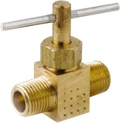 ANDERSON METALS - 1/4" Pipe, Inline Metal Seat Needle Valve - Brass Seal, MPT Ends, Lead Free Brass Valve, 150 Max psi - Exact Tooling