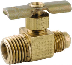 ANDERSON METALS - 1/4 x 1/4" Pipe, Inline Metal Seat Needle Valve - Brass Seal, FL x MIP Ends, Lead Free Brass Valve, 150 Max psi - Exact Tooling