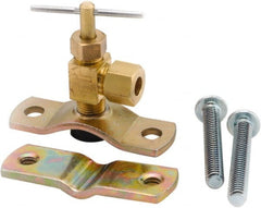 ANDERSON METALS - 1/4" Pipe, Angled Metal Seat Needle Valve - Brass Seal, Compression x Saddle Valve Ends, Lead Free Brass Valve, 150 Max psi - Exact Tooling
