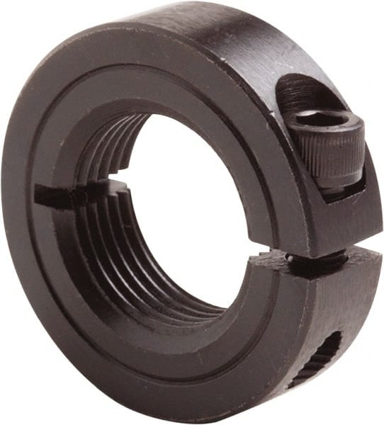 Climax Metal Products - 1-12 Thread, Steel, One Piece Threaded Shaft Collar - 1-3/4" Outside Diam, 1/2" Wide - Exact Tooling