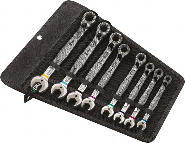 Wera - 11 Piece, 8mm to 19mm, Combination Wrench Set - Metric Measurement Standard, Chrome Vanadium Finish, Comes in Nylon Pouch - Exact Tooling