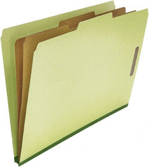 UNIVERSAL - 8-1/2 x 14", Legal, Green, Classification Folders with Top Tab Fastener - 25 Point Stock, Right of Center Tab Cut Location - Exact Tooling