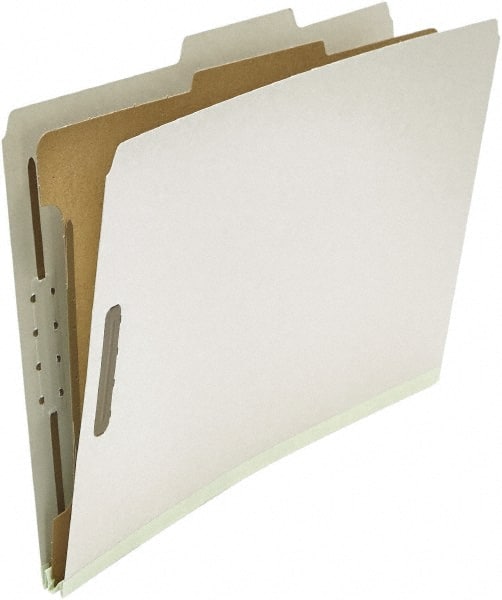 UNIVERSAL - 8-1/2 x 14", Legal, Gray, Classification Folders with Top Tab Fastener - 25 Point Stock, Right of Center Tab Cut Location - Exact Tooling