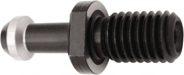 Accupro - A Style, CAT40 Taper, 5/8-11 Thread, 45° Angle Radius, High Torque Retention Knob - 1-5/8" OAL, 0.74" Knob Diam, 0.44" Flange Thickness, 0.64" from Knob to Flange, 0.2362" Coolant Hole, Through Coolant - Exact Tooling