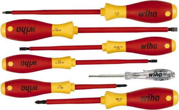 Wiha - 7 Piece Phillips, Slotted & Square Screwdriver Set - Comes in Box - Exact Tooling