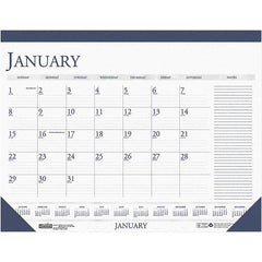 House of Doolittle - 12 Sheet, 18-1/2 x 13", Desk Calendar - White & Blue - Exact Tooling