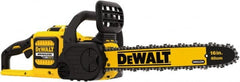DeWALT - 60 Volt, 25.2 Ft/sec, Battery Powered Chainsaw - 16" Guide Bar Length, 7,500 RPM, 3/8" Chain Pitch, 0.043 Chain Gauge - Exact Tooling
