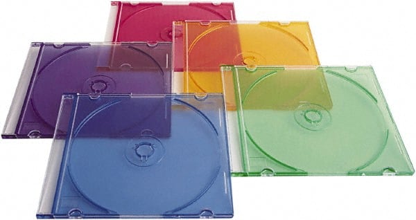 Verbatim - 1 Compartment, 4-7/8" Wide x 5-5/8" High x 1/4" Deep, CD/DVD Case - Polypropylene, Assorted Colors - Exact Tooling