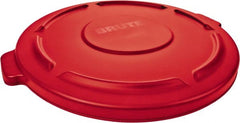 Rubbermaid - Round Lid for Use with 32 Gal Round Trash Cans - Red, Low-Density Polyethylene, For Brute Trash Cans - Exact Tooling