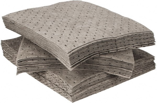 Brady SPC Sorbents - 17 Gal Capacity per Package, Universal Pad - 17" Long x 15" Wide, Gray, Polypropylene - Exact Tooling