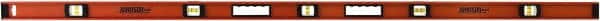 Johnson Level & Tool - 72" Long 5 Vial I-Beam Level - Aluminum, Black, 3 Plumb & 2 Level Vials - Exact Tooling