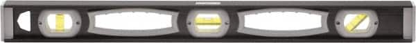 Johnson Level & Tool - Magnetic 78" Long 5 Vial I-Beam Level - Aluminum, Black, 3 Plumb & 2 Level Vials - Exact Tooling
