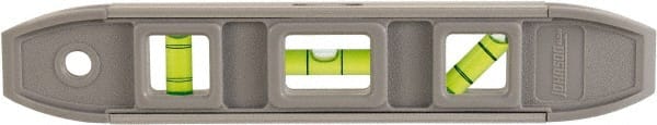 Johnson Level & Tool - Magnetic 9" Long 3 Vial Torpedo Level - Aluminum, Gray, 1 Plumb, 1 Level & 1 45° Vials - Exact Tooling