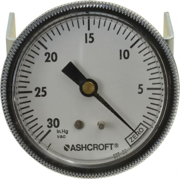 Ashcroft - 2-1/2" Dial, 1/4 Thread, 30-0 Scale Range, Pressure Gauge - Center Back Connection Mount - Exact Tooling