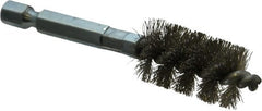 Schaefer Brush - 1/2 Inch Inside Diameter, 11/16 Inch Actual Brush Diameter, Stainless Steel, Power Fitting and Cleaning Brush - 1/4 Shank Diameter, 3-1/8 Inch Long, Hex Shaft Stem, 5/8 Inch Refrigeration Outside Diameter - Exact Tooling