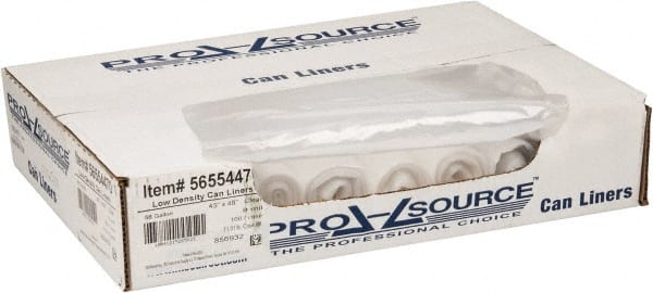PRO-SOURCE - 0.8 mil Thick, Household/Office Trash Bags - 43" Wide x 48" High, Clear - Exact Tooling