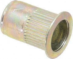 RivetKing - 0.02 to 0.13" Grip, Steel Standard Rivet Nut - Zinc Yellow Dichromate Finish, Full Head Head - Exact Tooling