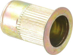 RivetKing - 3/8-16, 0.15 to 0.312" Grip, Steel Standard Rivet Nut - Zinc Yellow Dichromate Finish, Countersunk Head - Exact Tooling