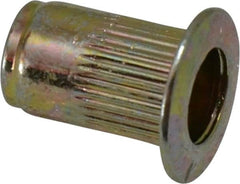 RivetKing - #6-32, 0.02 to 0.08" Grip, Steel Standard Rivet Nut - Zinc Yellow Dichromate Finish, Countersunk Head - Exact Tooling