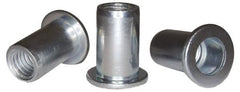 RivetKing - 1/4-20, 0.2 to 0.26" Grip, Aluminum Standard Rivet Nut - Uncoated, Drill Size Letter Q, Round Head - Exact Tooling