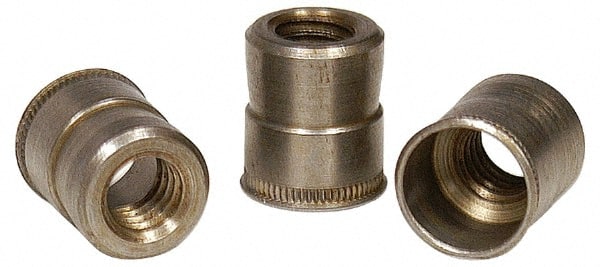 RivetKing - #6-32 UNC, Zinc-Plated, Steel Knurled Rivet Nut Inserts - 0.234" to 0.239" Grip, 7/32" Drill Size - Exact Tooling