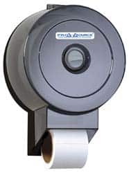 PRO-SOURCE - Jumbo Single Roll Plastic Toilet Tissue Dispenser - 11-1/2" Wide x 15-3/4" High x 6-1/4" Deep, Gray - Exact Tooling