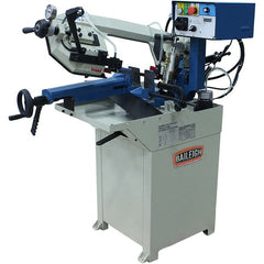Baileigh - 8.26 x 6.69" Max Capacity, Manual Geared Head Horizontal Bandsaw - 66 to 280 SFPM Blade Speed, 110 Volts, 0 to 60°, 1 hp, 1 Phase - Exact Tooling